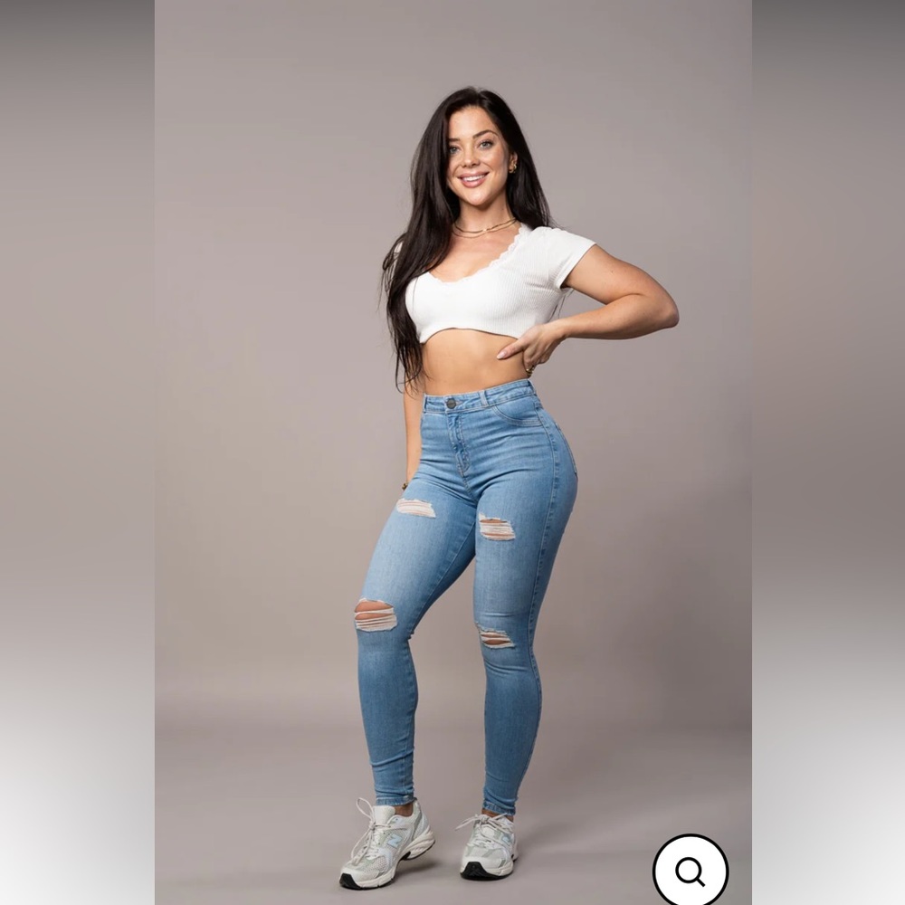 V2 distressed high waisted Arctic Light Blue. Never worn outside- tried on only